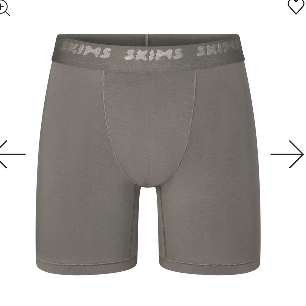 NWT SKIMS Stretch Men’s 5” Boxer Brief in Gunmetal Grey